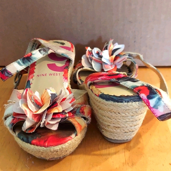 Nine West Multicolor Girls Wedge Sandals Size 13M - Picture 3 of 5